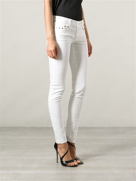 white michael kors jeans|michael kors women's stretch pants.